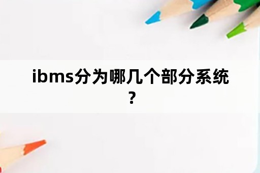 ibms分为哪几个部分系统？