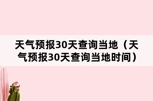 天气预报30天查询当地（天气预报30天查询当地时间）