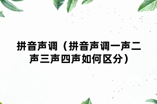 拼音声调（拼音声调一声二声三声四声如何区分）