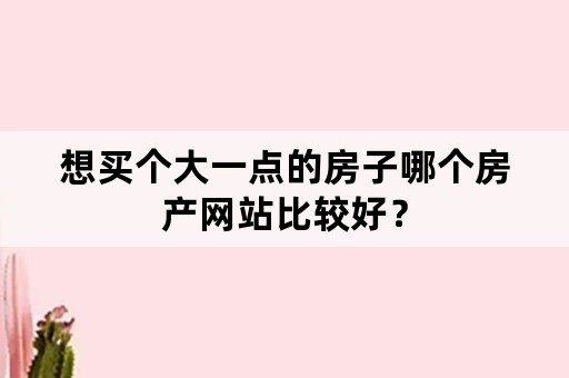 想买个大一点的房子哪个房产网站比较好？