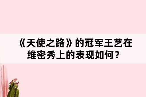 《天使之路》的冠军王艺在维密秀上的表现如何？