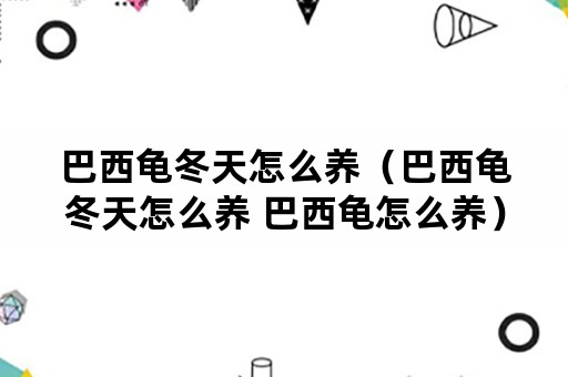 巴西龟冬天怎么养（巴西龟冬天怎么养 巴西龟怎么养）