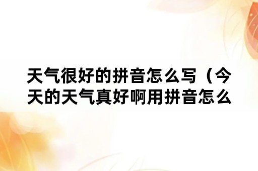 天气很好的拼音怎么写（今天的天气真好啊用拼音怎么写）