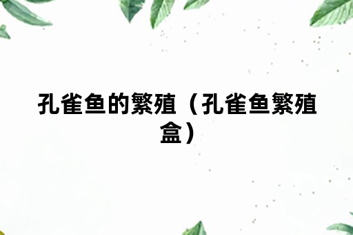 孔雀鱼的繁殖（孔雀鱼繁殖盒）