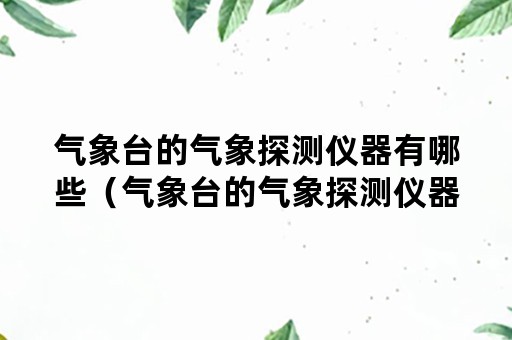 气象台的气象探测仪器有哪些（气象台的气象探测仪器有哪些牌子）