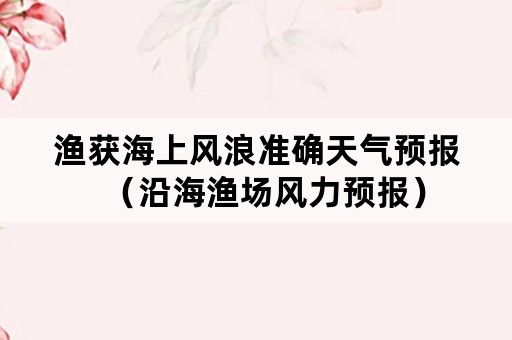 渔获海上风浪准确天气预报（沿海渔场风力预报）