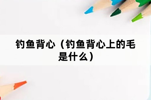 钓鱼背心（钓鱼背心上的毛是什么）