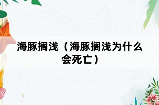 海豚搁浅（海豚搁浅为什么会死亡）