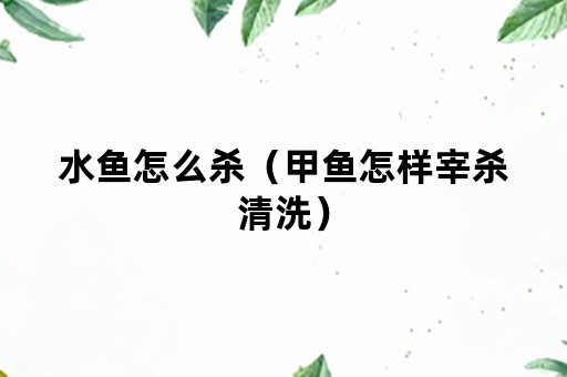 水鱼怎么杀（甲鱼怎样宰杀清洗）