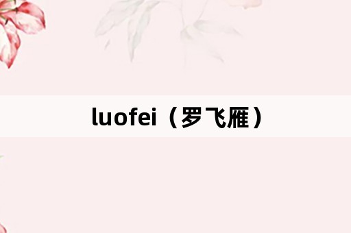 luofei（罗飞雁）