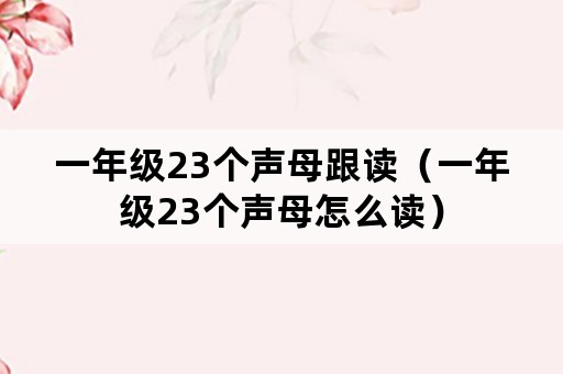 一年级23个声母跟读（一年级23个声母怎么读）