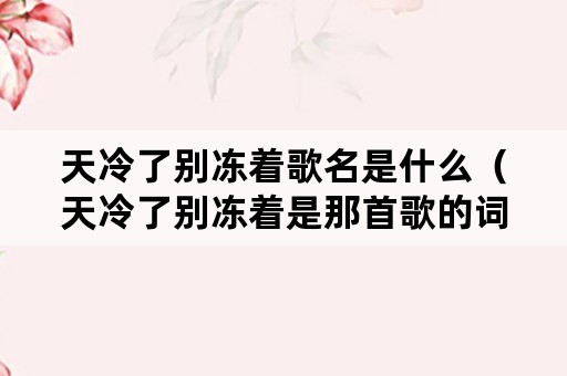 天冷了别冻着歌名是什么（天冷了别冻着是那首歌的词）