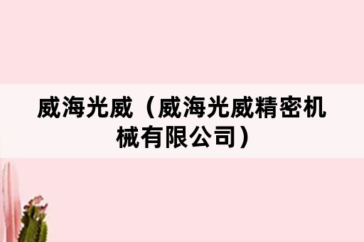 威海光威（威海光威精密机械有限公司）