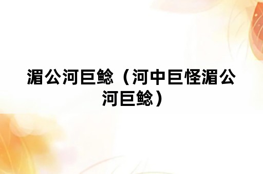 湄公河巨鲶（河中巨怪湄公河巨鲶）