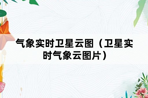 气象实时卫星云图（卫星实时气象云图片）