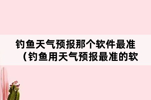 钓鱼天气预报那个软件最准（钓鱼用天气预报最准的软件是哪一个）