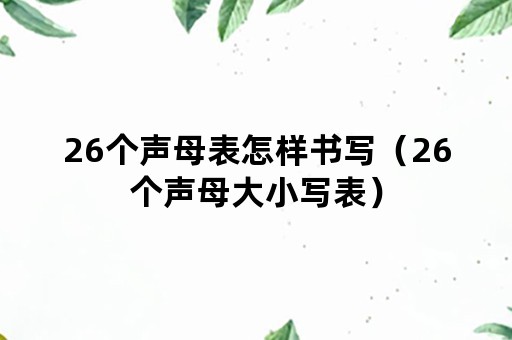 26个声母表怎样书写（26个声母大小写表）