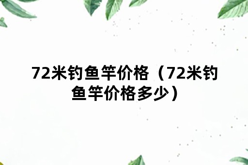 72米钓鱼竿价格（72米钓鱼竿价格多少）