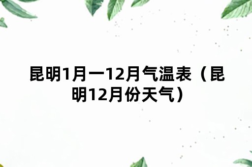 昆明1月一12月气温表（昆明12月份天气）