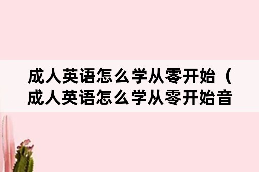 成人英语怎么学从零开始（成人英语怎么学从零开始音标）