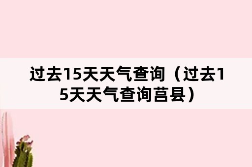 过去15天天气查询（过去15天天气查询莒县）