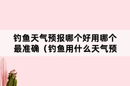 钓鱼天气预报哪个好用哪个最准确（钓鱼用什么天气预报好）