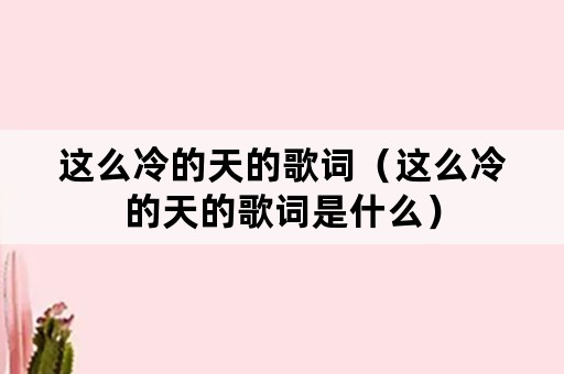 这么冷的天的歌词（这么冷的天的歌词是什么）