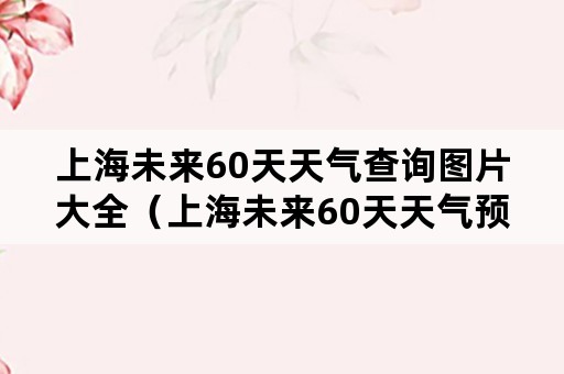 上海未来60天天气查询图片大全（上海未来60天天气预报查询）