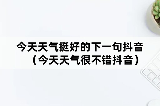 今天天气挺好的下一句抖音（今天天气很不错抖音）
