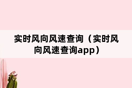 实时风向风速查询（实时风向风速查询app）