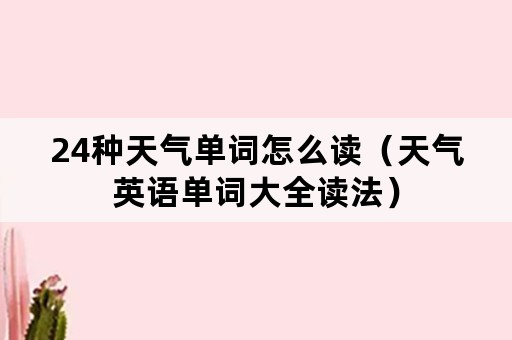 24种天气单词怎么读（天气英语单词大全读法）